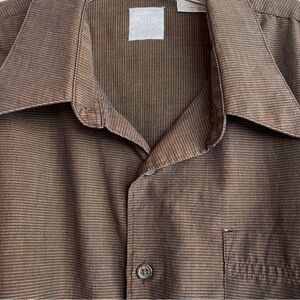 Bill Robinson VTG 90’s Brown Striped Long Sleeve Dress Shirt Size XL